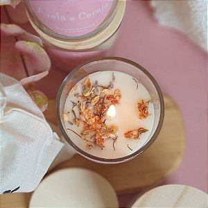 Vela Uma Maya de Avelã e Cereja 180g FLOWERS pavio de algodão