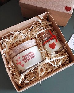 Kit com 2 Velas Aromáticas Vegetais, Romântica, Potes de Vidro, Caixa Presente, Decoração - UMA MAYA