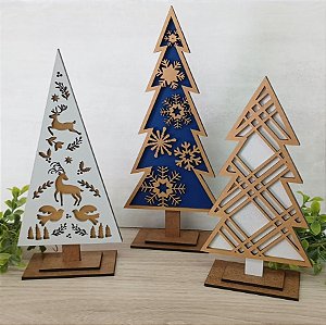 Trio árvores de Natal detalhe Gold