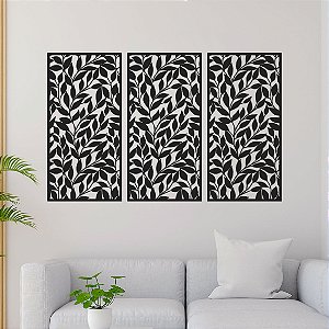 Conjunto de Painéis Decorativos - Folhagem