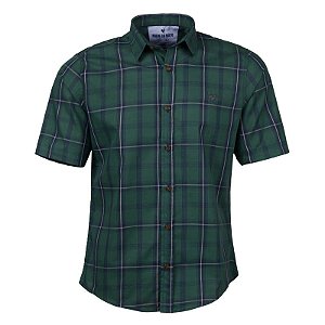 Camisa Masculina Xadrez Manga Curta Made in Mato Verde