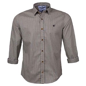 Camisa Masculina Xadrez Manga Longa Made in Mato Kaki