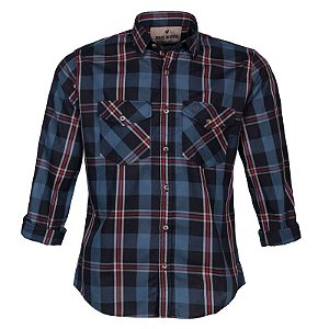 Camisa Masculina Xadrez Manga Longa Made in Mato Preto