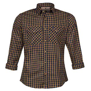 Camisa Masculina Xadrez Manga Longa Made in Mato Amarela