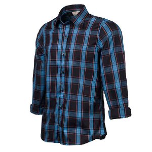 Camisa Masculina Xadrez Made in Mato Azul