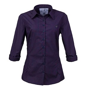 Camisa Feminina Xadrez Manga Longa Made in Mato Marinho