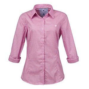 Camisa Feminina Xadrez Manga Longa Made in Mato Rosa