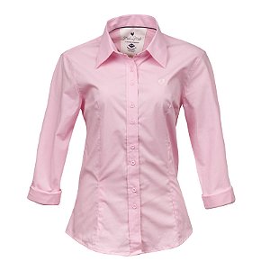 Camisa Feminina Básica Manga Longa Made in Mato Rosa Claro