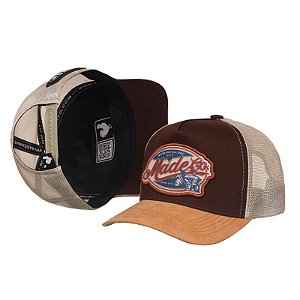 Boné Trucker Made in Mato Farm Tri Brown e Aba Kaki