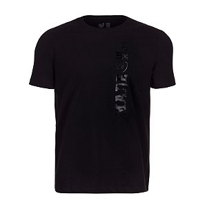 Camiseta Estampada Masculina Made in Mato Shield Script Preto