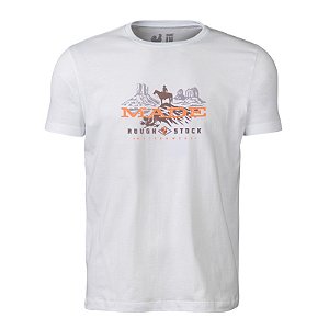 Camiseta Estampada Masculina Made in Mato Landscape Branca