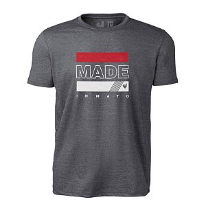 Camiseta Estampada Masculina Made in Mato Bars Mescla Escuro
