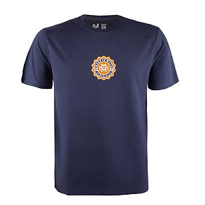 Camiseta Estampada Masculina Made in Mato Badge Marinho