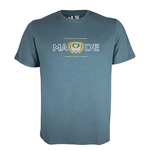 Camiseta Estampada Masculina Made in Mato Shield Verde