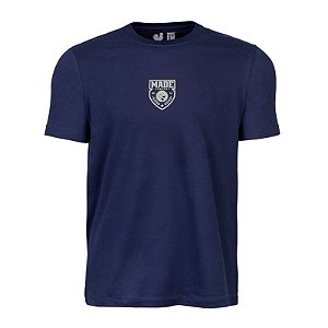 Camiseta Estampada Masculina Made in Mato Badge Marinho