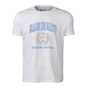 Camiseta Estampada Masculina Made in Mato Country Culture Branca