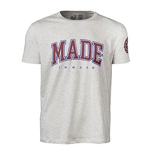 Camiseta Estampada Masculina Made in Mato College Mescla Claro