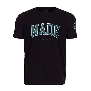 Camiseta Estampada Masculina Made in Mato College Preta