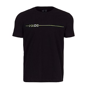Camiseta Estampada Masculina Made in Mato Line Preta