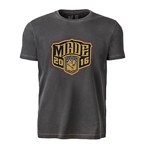 Camiseta Estampada Masculina Made in Mato Stone Cinza