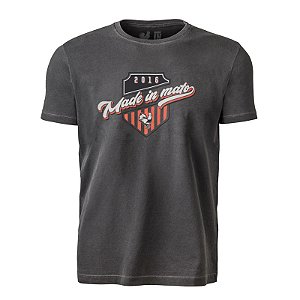 Camiseta Estampada Masculina Made in Mato Stone Cinza