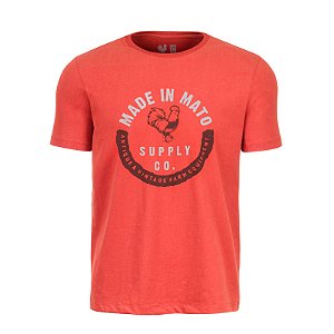 Camiseta Masculina Estampada Made in Mato Stone Laranja
