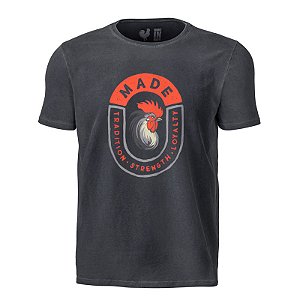 Camiseta Estampada Masculina Made in Mato Stone Cinza