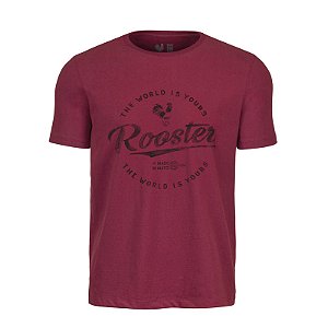 Camiseta Estampada Masculina Made in Mato Rooster Bordô