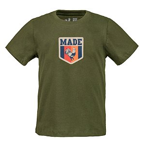 Camiseta Estampada Infantil Made Flâmula Musgo