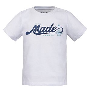 Camiseta Estampada Infantil Made Postal Branca