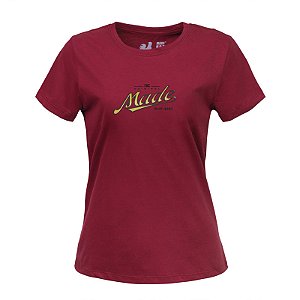 Camiseta Estampada Feminina Made in Mato Relief Vermelha