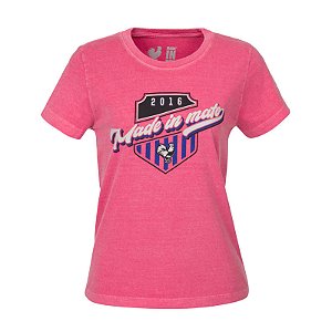 Camiseta Estampada Feminina Made in Mato Stone Rosa