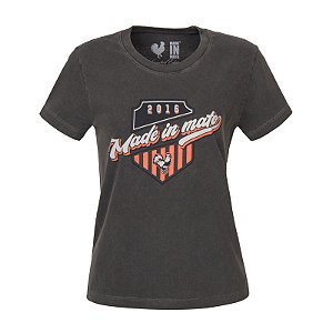 Camiseta Estampada Feminina Made in Mato Stone Preta
