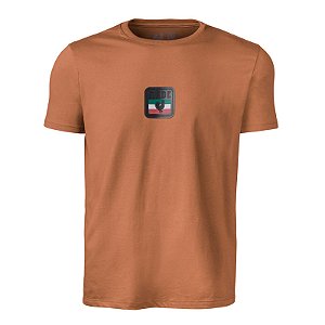 Camiseta Estampada Masculina Made in Mato Flag Ocre