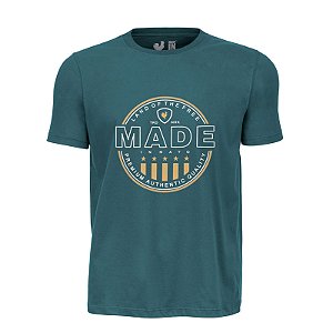 Camiseta Estampada Masculina Made in Mato Liberty Musgo