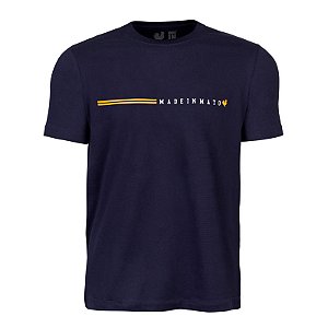 Camiseta Estampada Masculina Made in Mato Lines Marinho