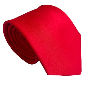 Gravata Vermelha Semi Slim 960 Fios Lisa