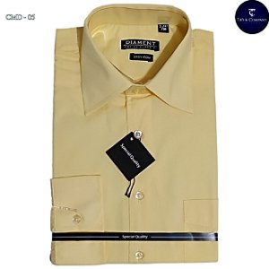 Camisa Masculina Social Amarela Manga Longa Diament