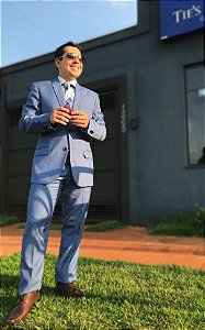 Terno masculino Azul Ardósia PV Slim Fit T&C Corte italiano