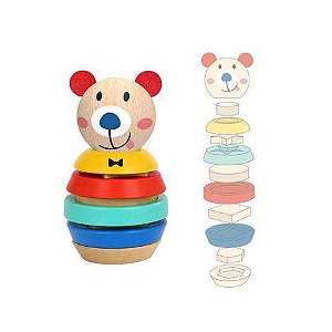 Torre de Montagem em Madeira Urso - Tooky Toy