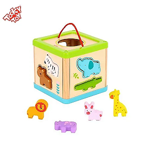 Cubo para Encaixe em Madeiras Animais - Tooky Toy