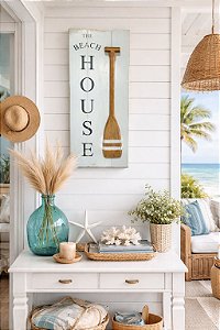 Quadro Decorativo The Beach House Decoração de Praia em madeira