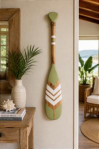 Remo Decorativo Verde Pastel 55 cm Decoração Náutica Praia
