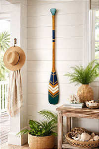 Remo Decorativo Verde Esmeralda 100 cm Decoração de Parede em madeira para Casa de Praia e Náutica