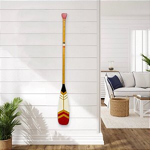 Remo Decorativo Canadense Ponta Vermelha 130 cm Decoração de Parede em madeira para Casa de Praia e Náutica