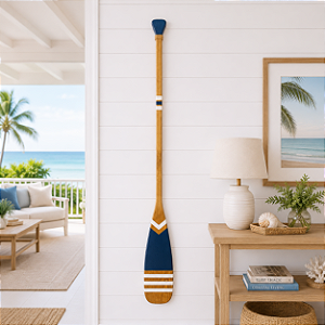 Remo Decorativo Azul Marinho com listras 130 cm Decoração Náutica Praia