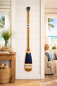 Remo Decorativo Azul Marinho com listras 100 cm Decoração Náutica Praia