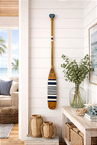 Remo Decorativo Azul escuro listrado 100 cm Decoração Náutica Praia