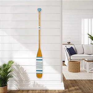 Remo Decorativo Azul claro listrado 130cm Decoração Náutica Praia