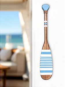 Remo Decorativo Azul claro listrado 55 cm Decoração Náutica Praia